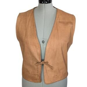 Mario's leather vest with tie front, size Medium